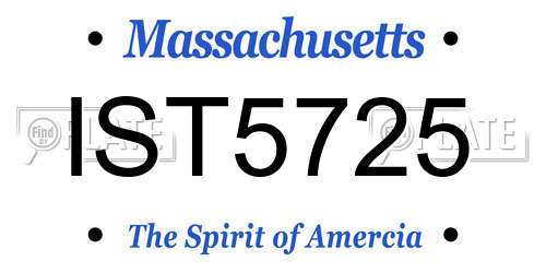 IST5725 Massachusetts License Plate