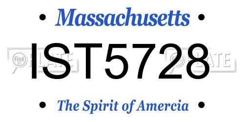 IST5728 Massachusetts License Plate