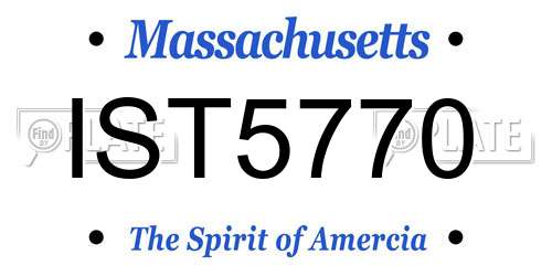 IST5770 Massachusetts License Plate
