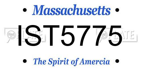 IST5775 Massachusetts License Plate