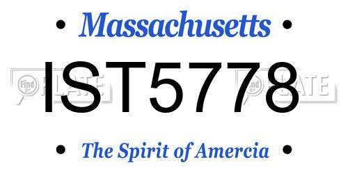 IST5778 Massachusetts License Plate