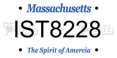 IST8228 Massachusetts License Plate
