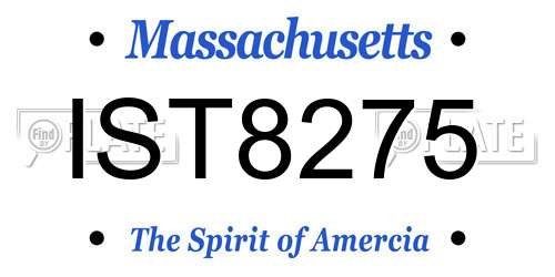 IST8275 Massachusetts License Plate