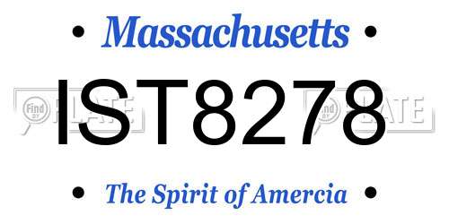 IST8278 Massachusetts License Plate