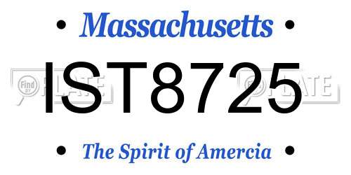 IST8725 Massachusetts License Plate
