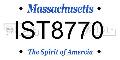IST8770 Massachusetts License Plate