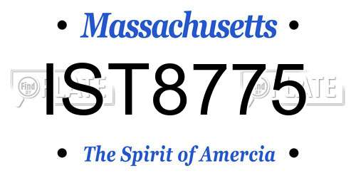IST8775 Massachusetts License Plate