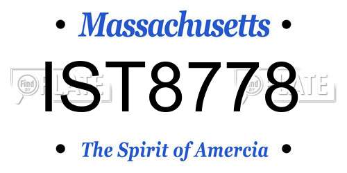 IST8778 Massachusetts License Plate