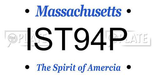 IST94P Massachusetts License Plate