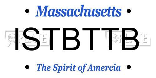 ISTBTTB Massachusetts License Plate