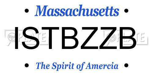 ISTBZZB Massachusetts License Plate