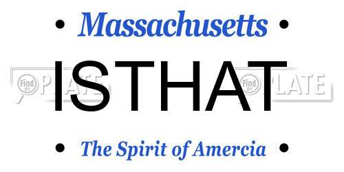 ISTHAT Massachusetts License Plate
