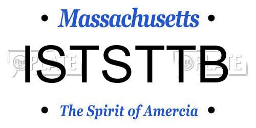 ISTSTTB Massachusetts License Plate