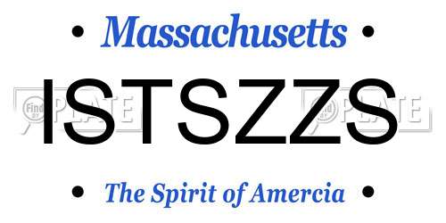 ISTSZZS Massachusetts License Plate