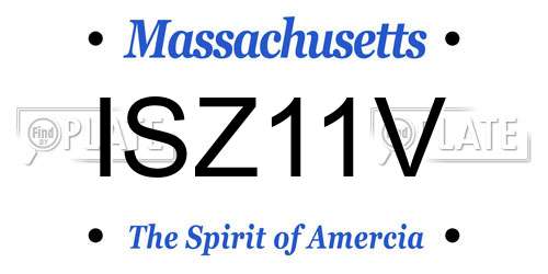 ISZ11V Massachusetts License Plate