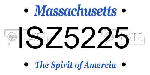 ISZ5225 Massachusetts License Plate
