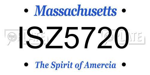 ISZ5720 Massachusetts License Plate