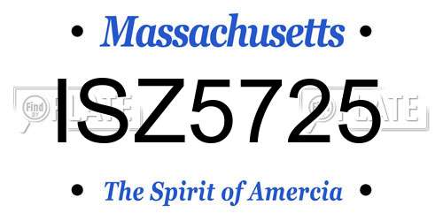 ISZ5725 Massachusetts License Plate