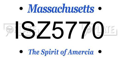 ISZ5770 Massachusetts License Plate