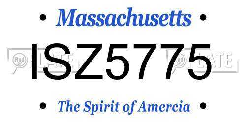 ISZ5775 Massachusetts License Plate