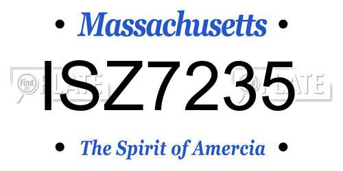 ISZ7235 Massachusetts License Plate