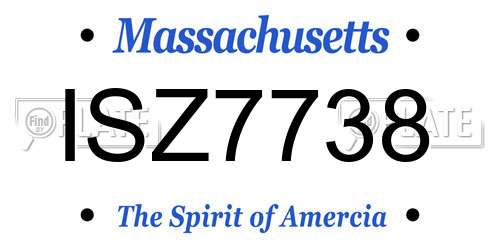 ISZ7738 Massachusetts License Plate