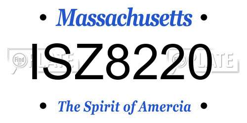 ISZ8220 Massachusetts License Plate