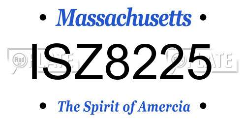 ISZ8225 Massachusetts License Plate
