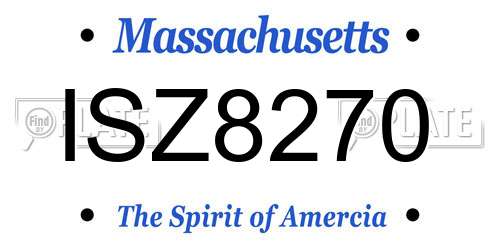 ISZ8270 Massachusetts License Plate
