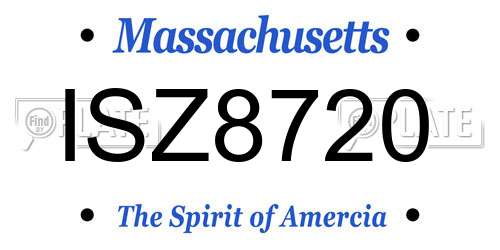 ISZ8720 Massachusetts License Plate