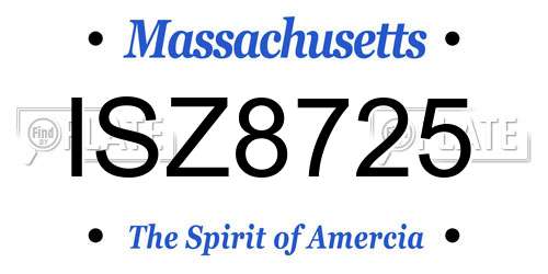 ISZ8725 Massachusetts License Plate
