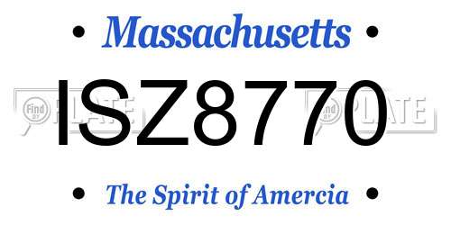 ISZ8770 Massachusetts License Plate