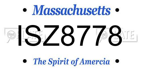 ISZ8778 Massachusetts License Plate