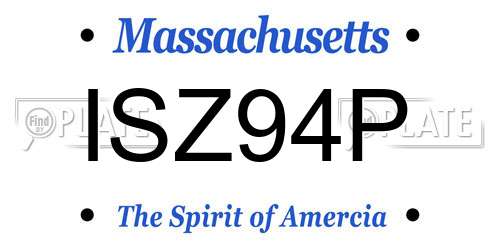 ISZ94P Massachusetts License Plate