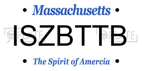 ISZBTTB Massachusetts License Plate