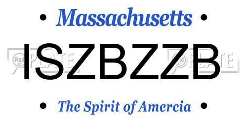 ISZBZZB Massachusetts License Plate