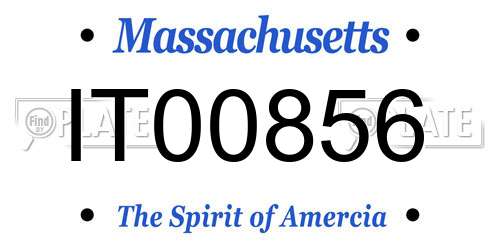 IT00856 Massachusetts License Plate