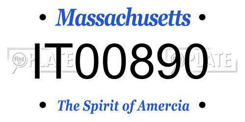 IT00890 Massachusetts License Plate