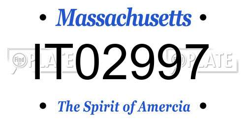 IT02997 Massachusetts License Plate