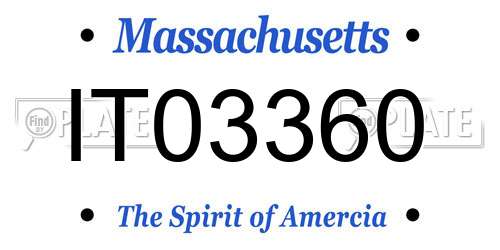 IT03360 Massachusetts License Plate