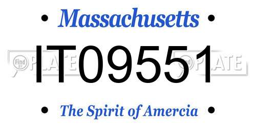 IT09551 Massachusetts License Plate