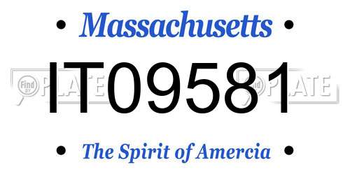 IT09581 Massachusetts License Plate