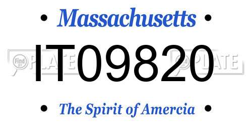 IT09820 Massachusetts License Plate