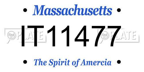 IT11477 Massachusetts License Plate