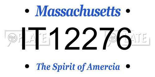 IT12276 Massachusetts License Plate
