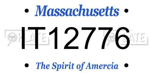 IT12776 Massachusetts License Plate