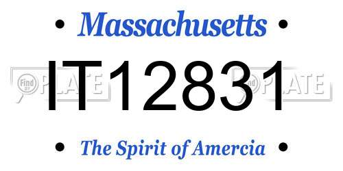 IT12831 Massachusetts License Plate