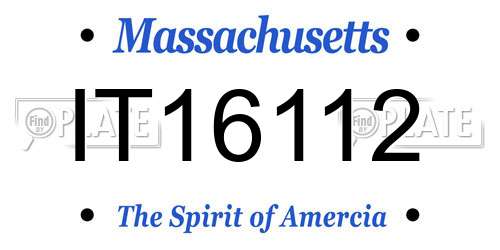 IT16112 Massachusetts License Plate