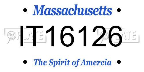 IT16126 Massachusetts License Plate