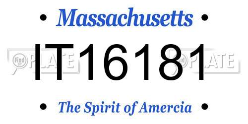 IT16181 Massachusetts License Plate